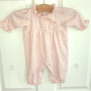 Kissy Kissy Pink/White Floral Onesie, 3-6 mos